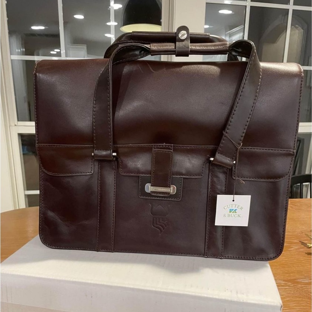 Cutter and Buck leather briefcase BRAND NEW